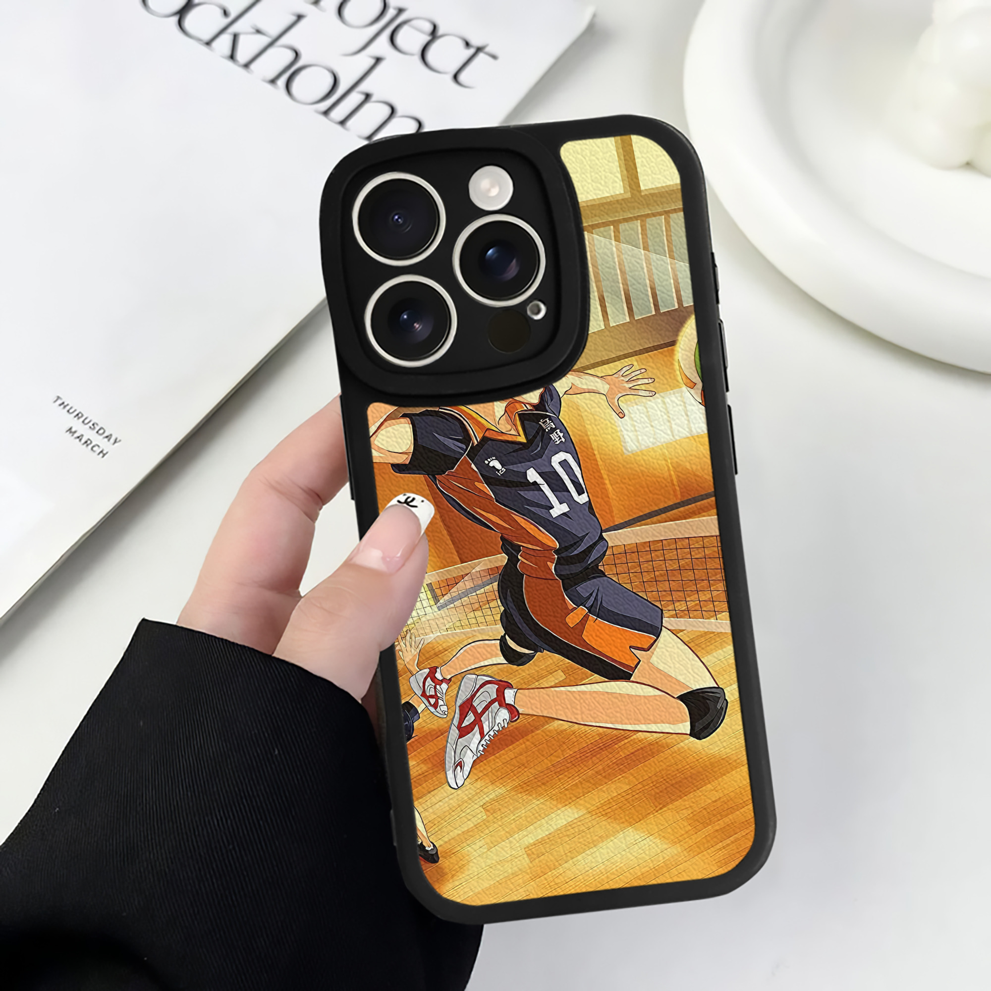 （画像用） ハイキュー!! Haikyu!! 【iPhone 16シリーズ対応】シリコンスマホケース（レザー調） 材質：シリコン